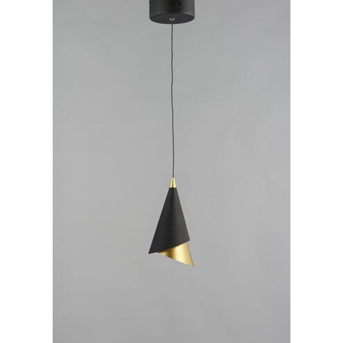 Mermaid LED 4.75 inch Black and Metallic Gold Mini Pendant Ceiling Light