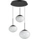 Nimbus LED 20.5 inch Black Multi-Light Pendant Ceiling Light in White Cirrus