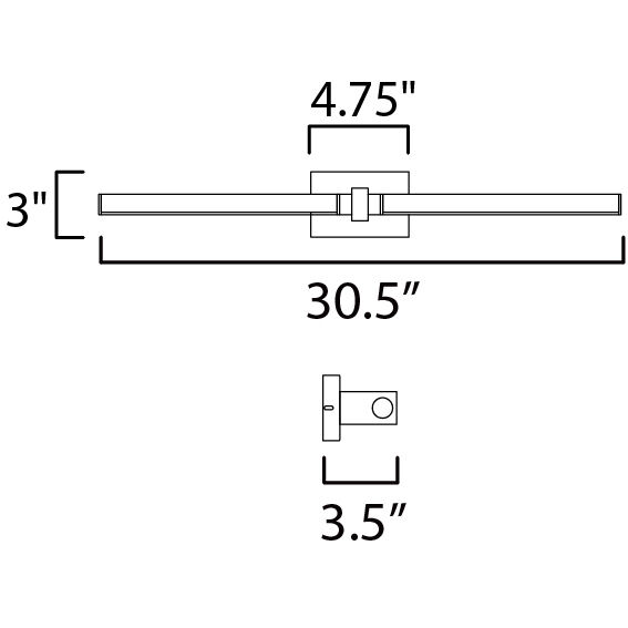 Dorian LED 30.5 inch Polished Chrome ADA Wall Sconce Wall Light