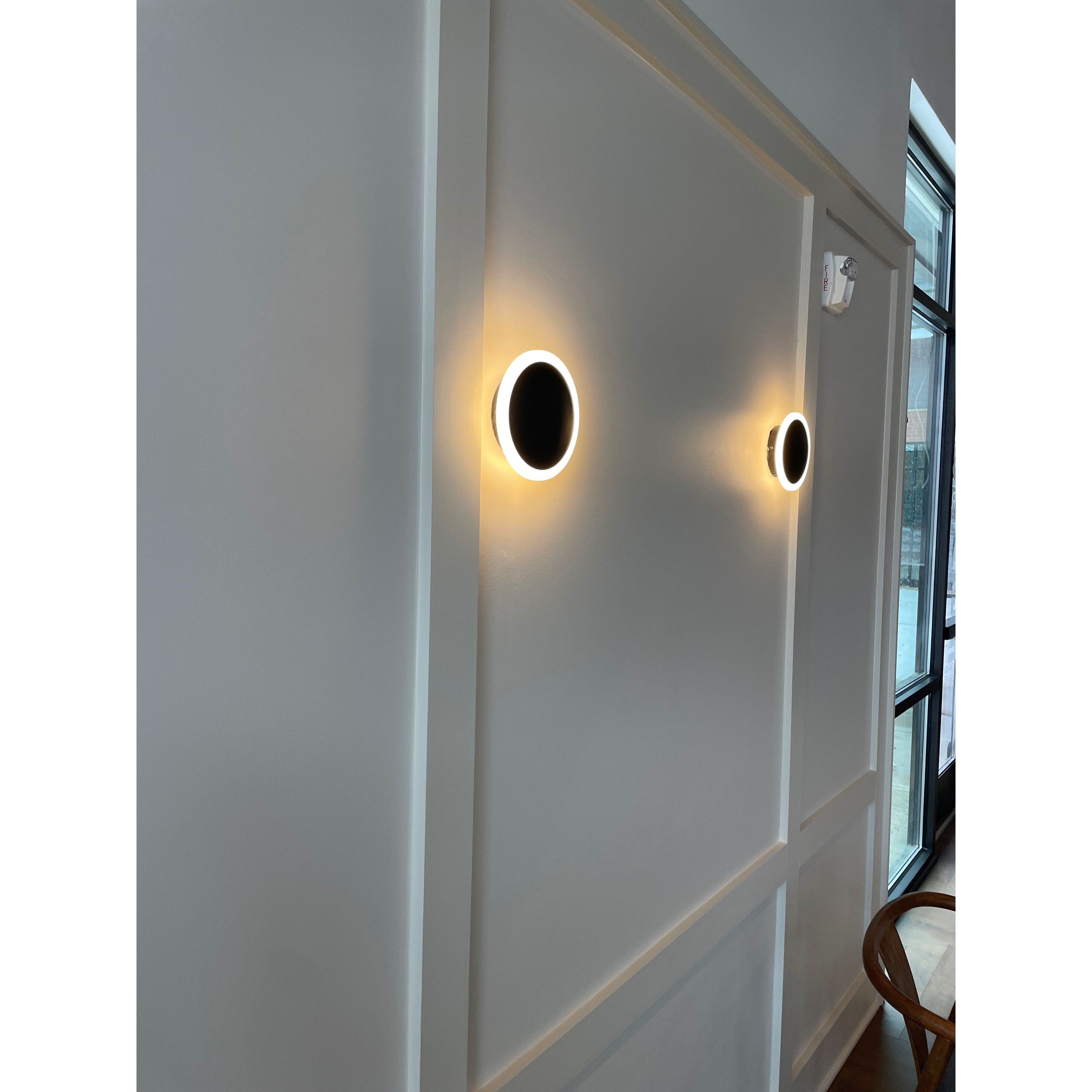 Saucer LED 7 inch Black and Gold ADA Wall Sconce Wall Light