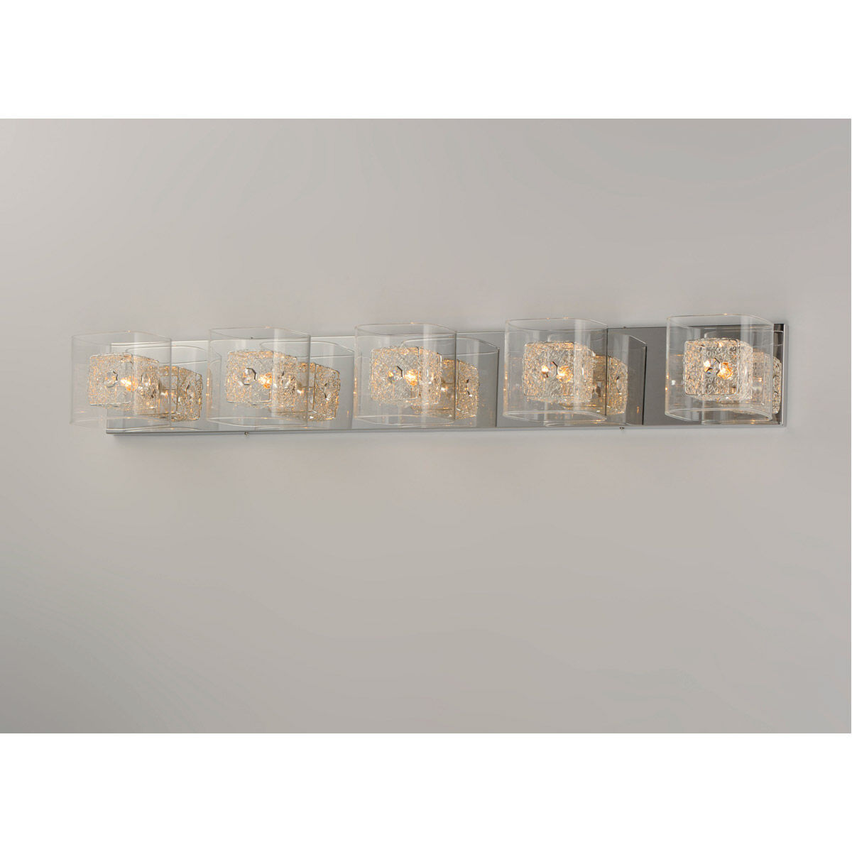 Gem 5 Light 39 inch Polished Chrome Bath Vanity Light Wall Light in Silver
