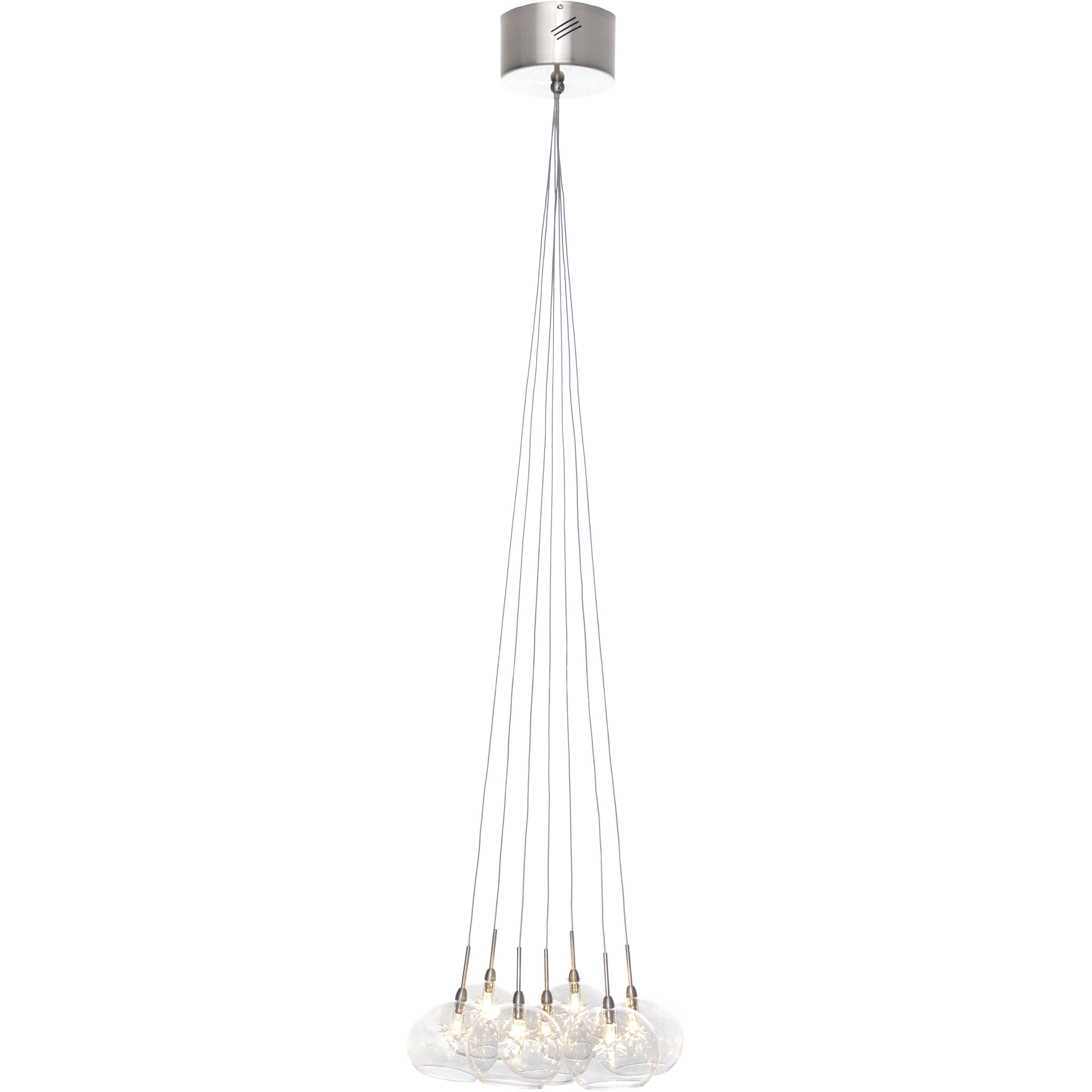 Starburst 7 Light 12 inch Satin Nickel Multi-Light Pendant Ceiling Light