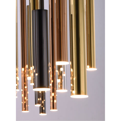 Flute LED 25.5 inch Multi-Plated Multi-Light Pendant Ceiling Light