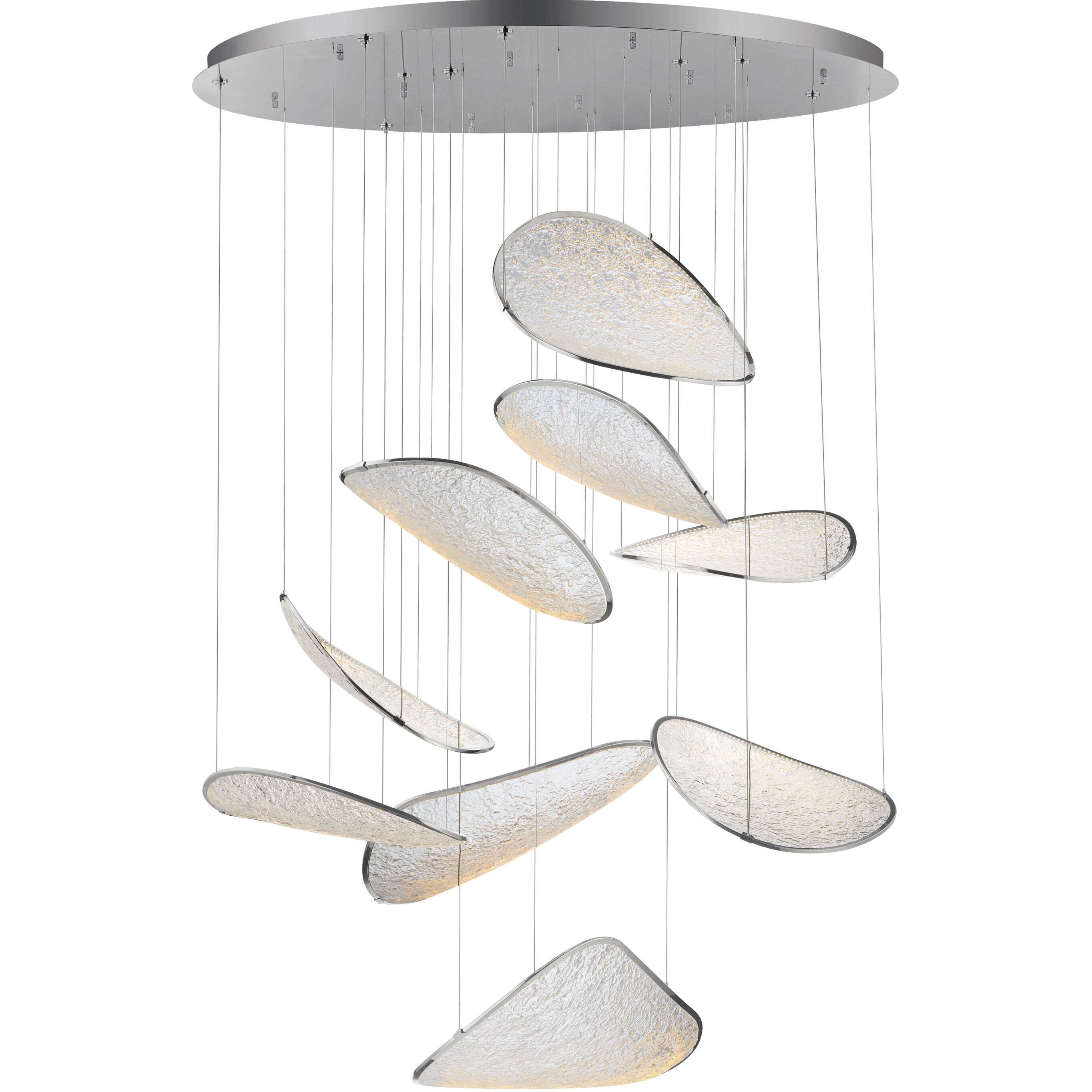 Moonscapes LED 47 inch Polished Chrome Multi-Light Pendant Ceiling Light