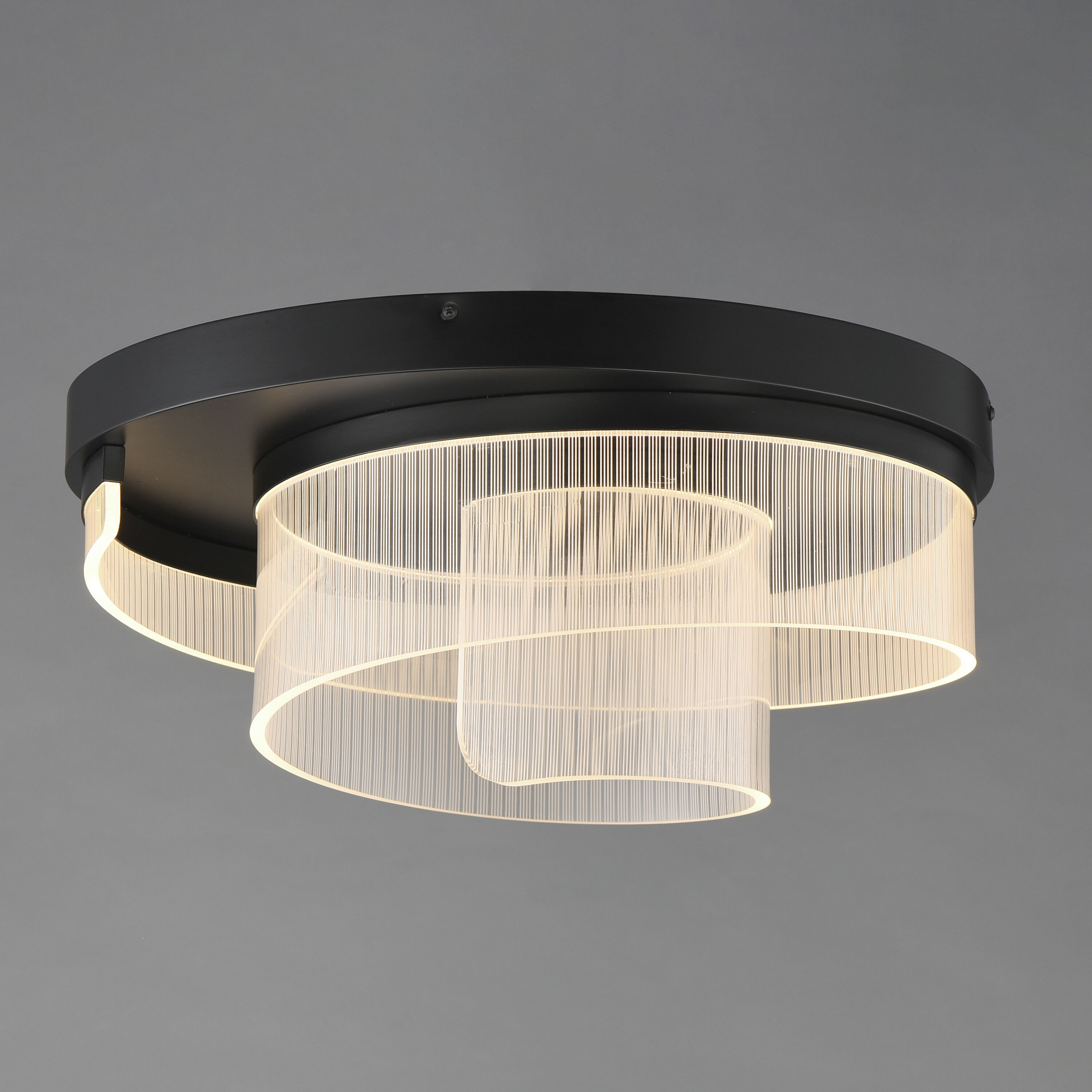 Sonata LED 19.75 inch Black Semi-Flush Mount Ceiling Light in Patterned Acrylic