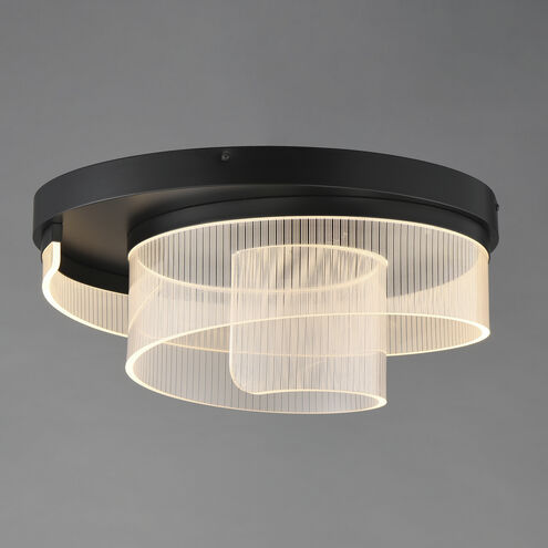Sonata LED 19.75 inch Black Semi-Flush Mount Ceiling Light in Patterned Acrylic