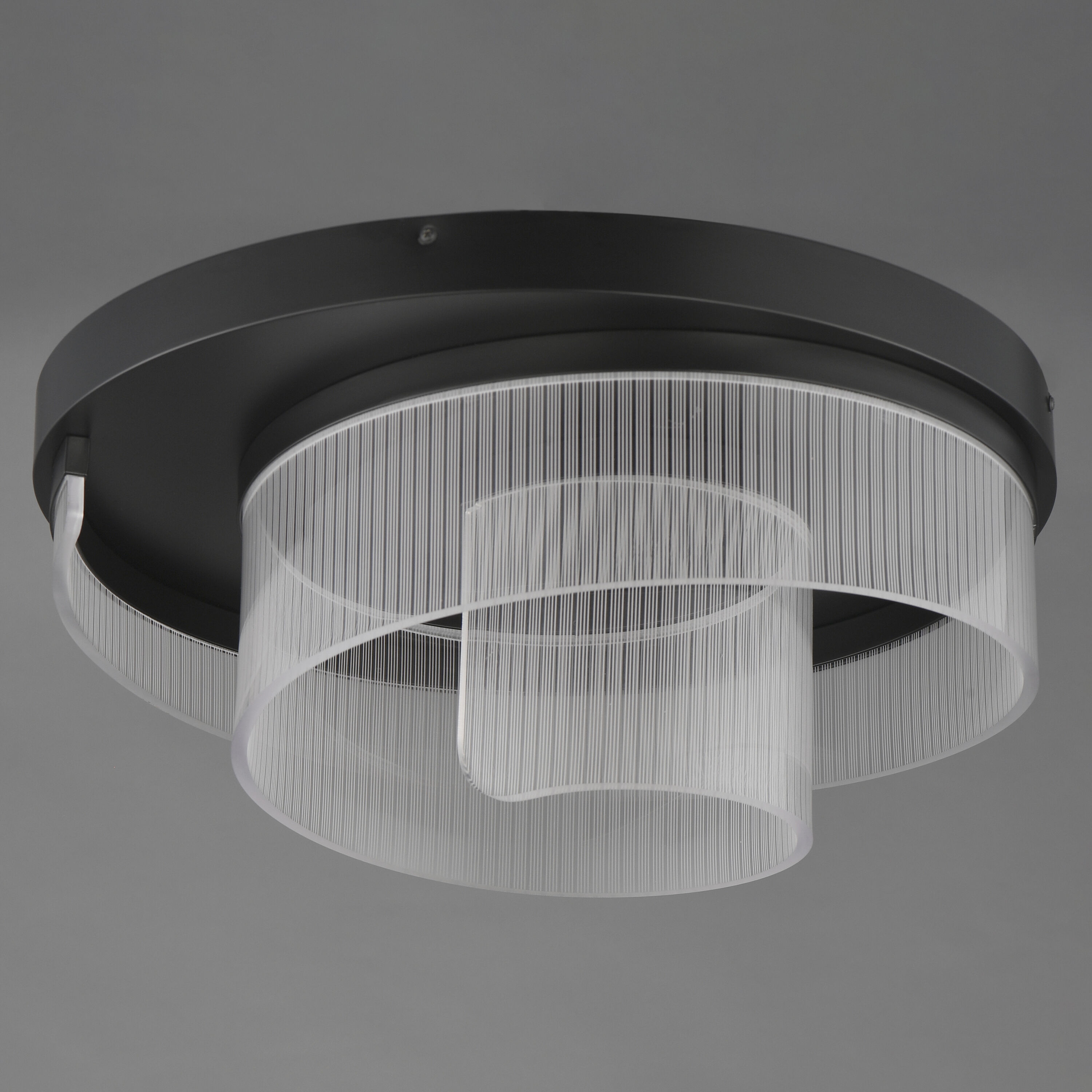 Sonata LED 19.75 inch Black Semi-Flush Mount Ceiling Light in Patterned Acrylic