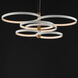 Hoopla LED 37.5 inch White and Gold Single Pendant Ceiling Light in White/Gold