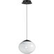 Nimbus LED 9.5 inch Black Single Pendant Ceiling Light in White Cirrus