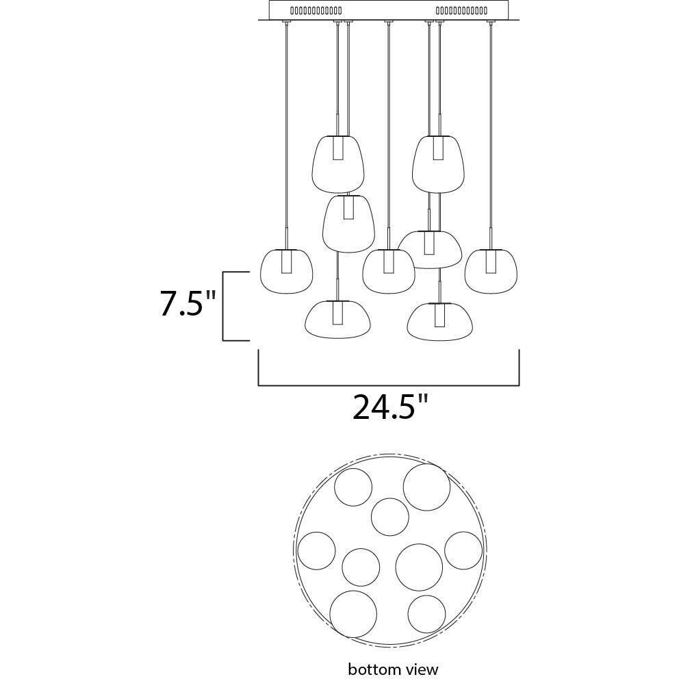 Puffs LED 24.5 inch White Multi-Light Pendant Ceiling Light