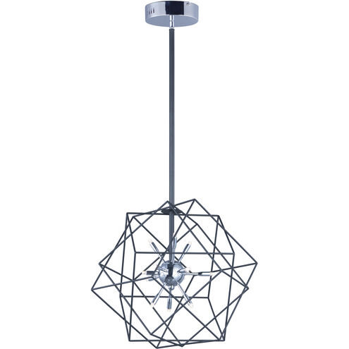 Rubic LED LED 20.5 inch Black and Polished Chrome Single Pendant Ceiling Light
