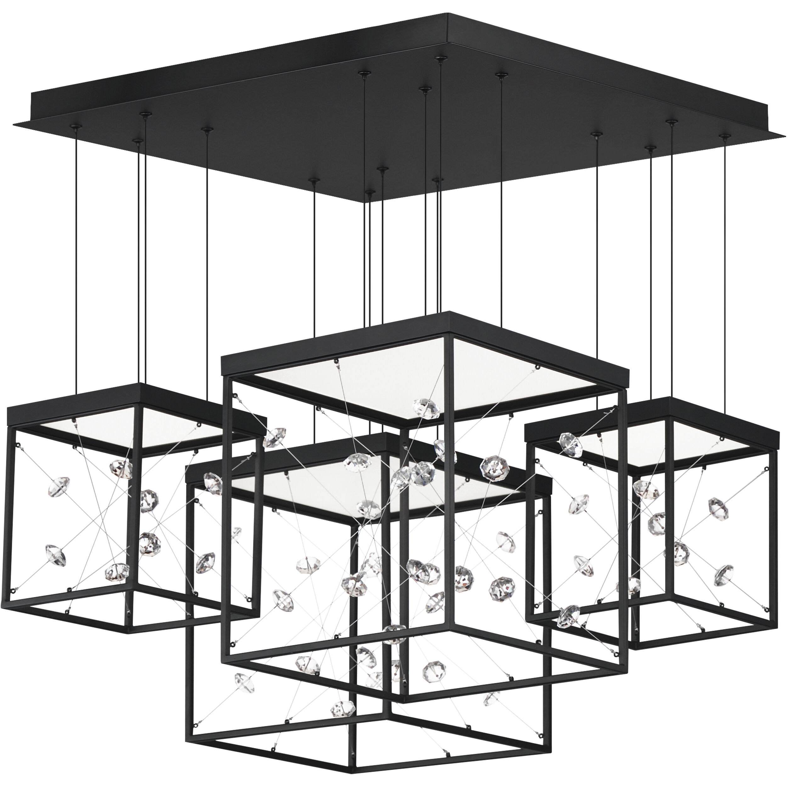 Entanglement LED 27.5 inch Black Multi-Light Pendant Ceiling Light