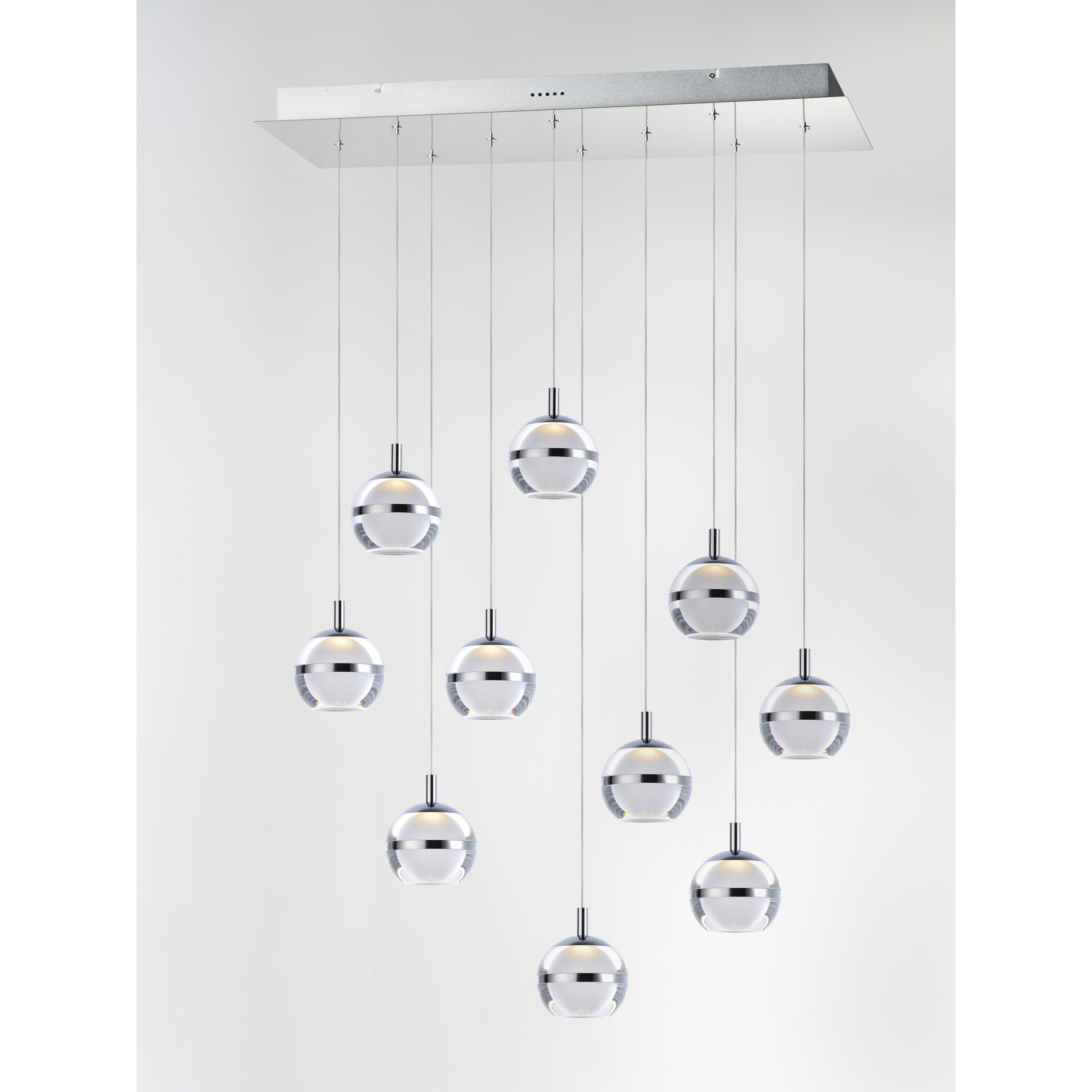 Swank LED 12.5 inch Polished Chrome Multi-Light Pendant Ceiling Light