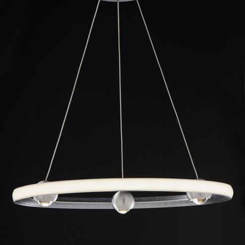 Nodes LED 24 inch Brushed Aluminum Ring Pendant Ceiling Light