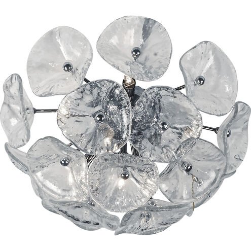 Fiori 8 Light 17 inch Polished Chrome Flush Mount Ceiling Light in Clear Murano