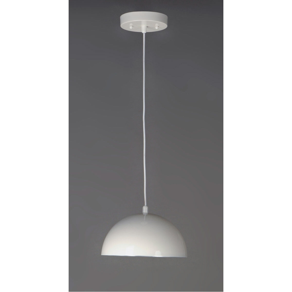 Hemisphere LED 24 inch Gloss White and Aluminum Single Pendant Ceiling Light