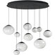 Nimbus LED 20.25 inch Black Multi-Light Pendant Ceiling Light in White Cirrus