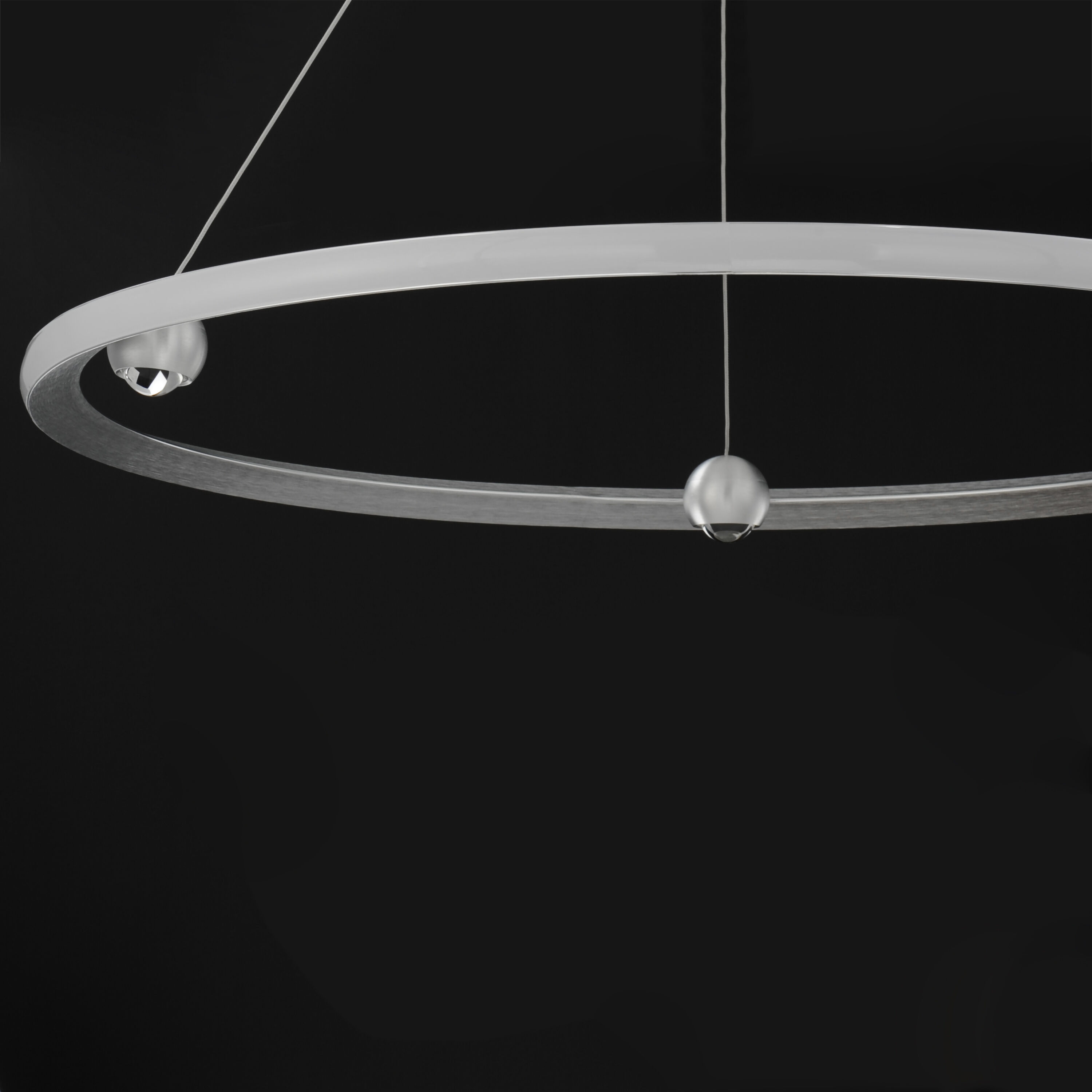 Nodes LED 40 inch Brushed Aluminum Ring Pendant Ceiling Light