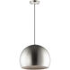 Palla LED 19.75 inch Satin Nickel and Black Single Pendant Ceiling Light in Black and Satin Nickel