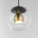 Nucleus LED 7 inch Black and Natural Aged Brass Single Pendant Ceiling Light