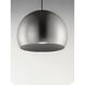 Palla LED 19.75 inch Satin Nickel and Black Single Pendant Ceiling Light in Black and Satin Nickel