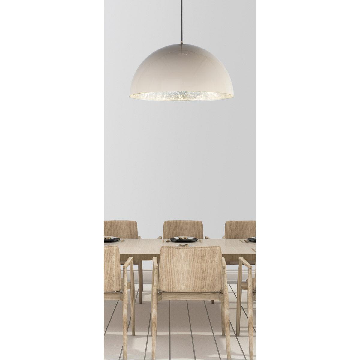 Hemisphere LED 14 inch Gloss Taupe/Aluminum Single Pendant Ceiling Light in Gloss Taupe and Aluminum