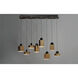 Nob LED 33 inch Black and Gold Linear Pendant Ceiling Light