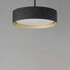 Echo LED 16 inch Black and Gold Single Pendant Ceiling Light in Black/Gold