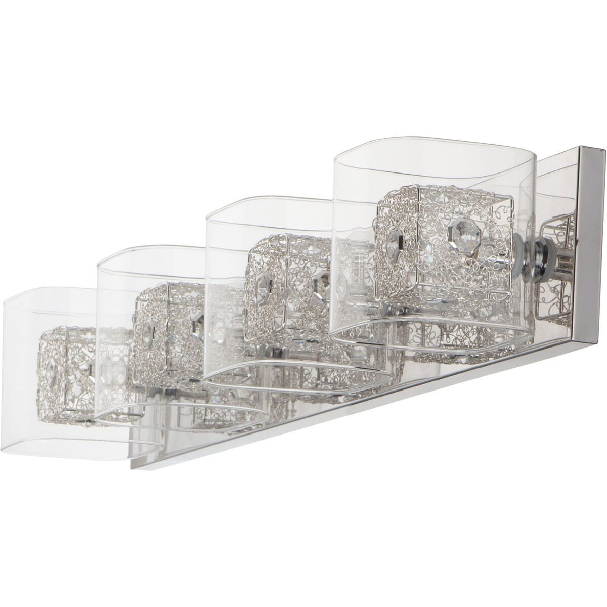 Gem 4 Light 31 inch Polished Chrome Bath Vanity Light Wall Light in Silver