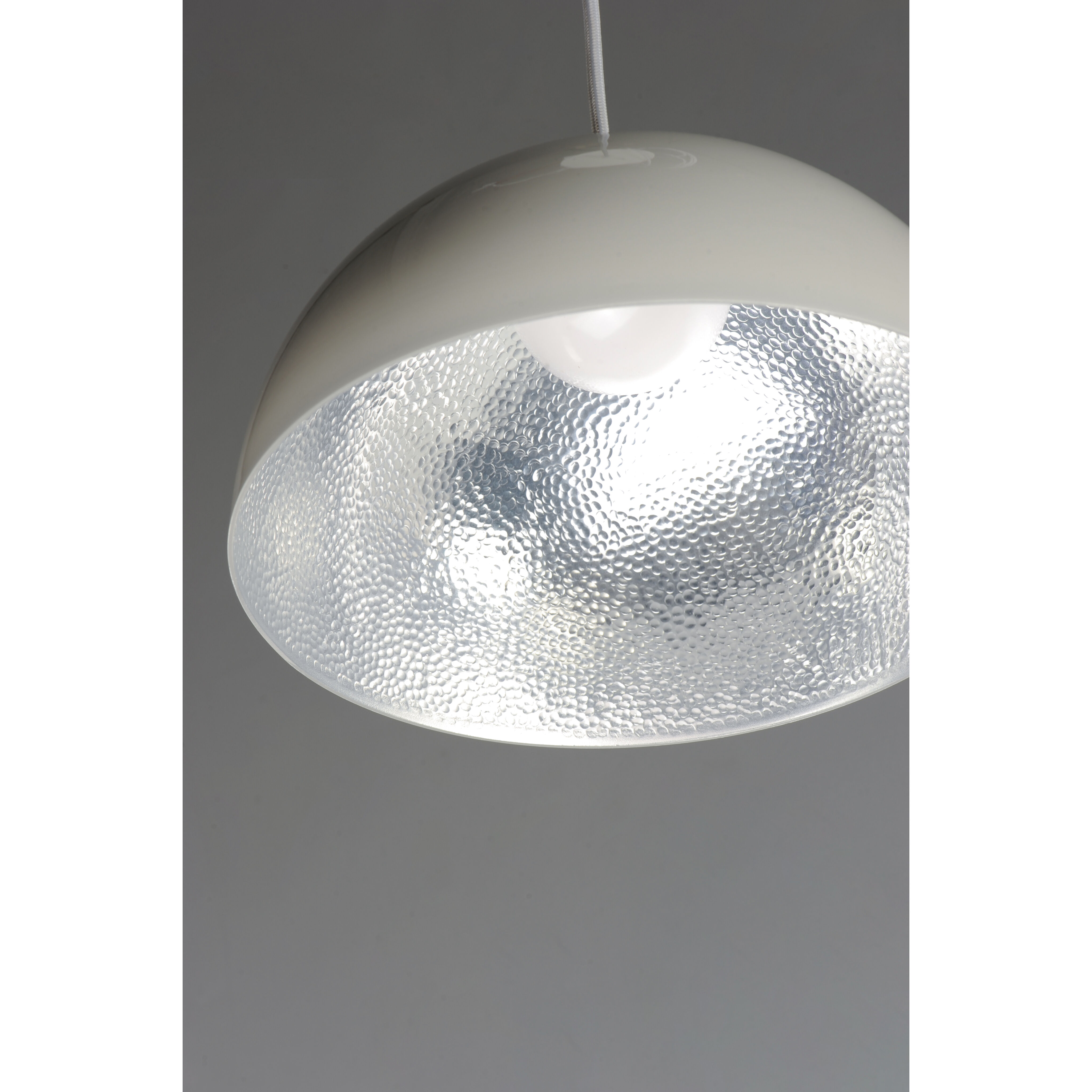 Hemisphere LED 31 inch Gloss White and Aluminum Single Pendant Ceiling Light