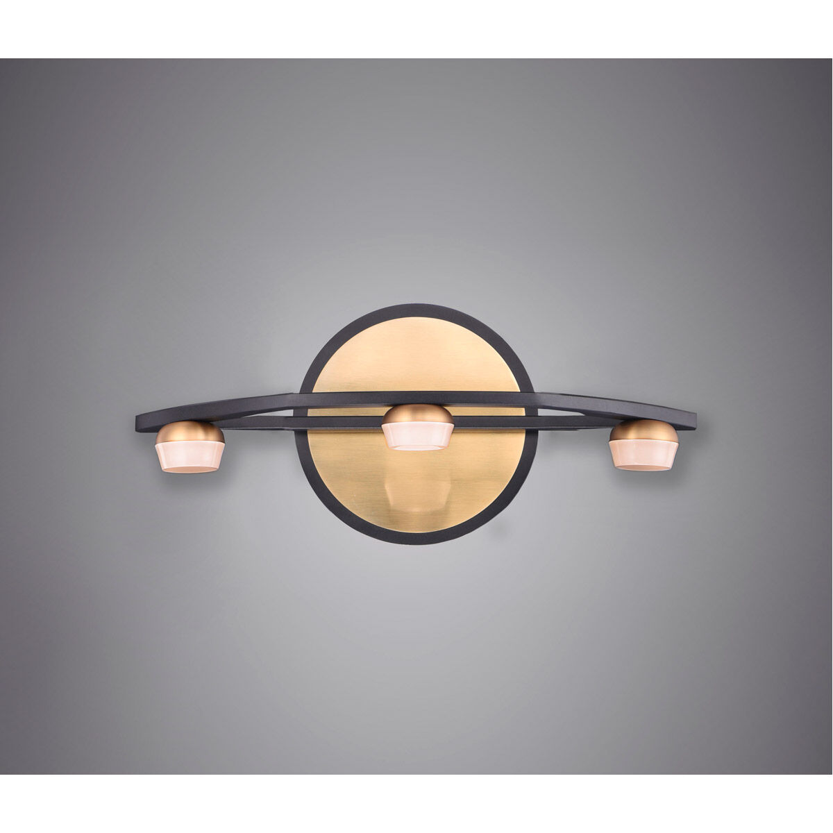 Button LED 11.75 inch Black and Gold Bath Vanity Light Wall Light