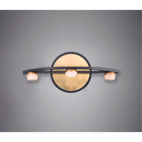 Button LED 11.75 inch Black and Gold Bath Vanity Light Wall Light