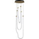 Soleil LED 13 inch Natural Aged Brass Multi-Light Pendant Ceiling Light