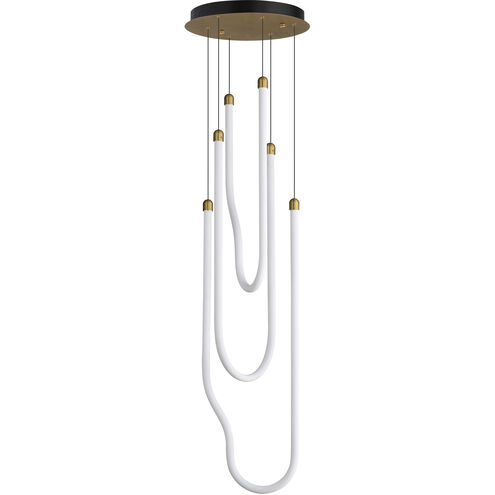 Soleil LED 13 inch Natural Aged Brass Multi-Light Pendant Ceiling Light