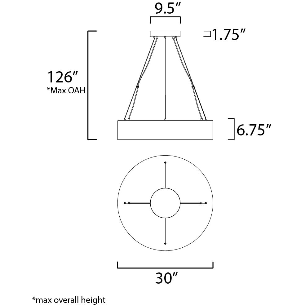 Pipes LED 30 inch Black and Brushed Aluminum Multi-Light Pendant Ceiling Light