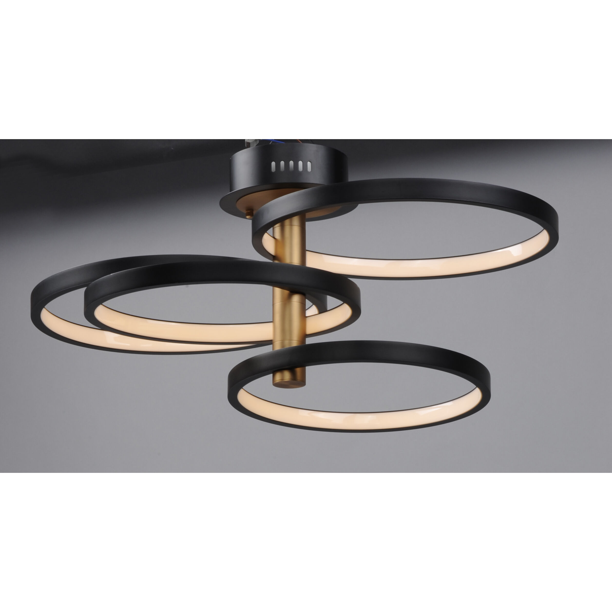 Hoopla LED 33.5 inch Black and Gold Multi-Light Pendant Ceiling Light