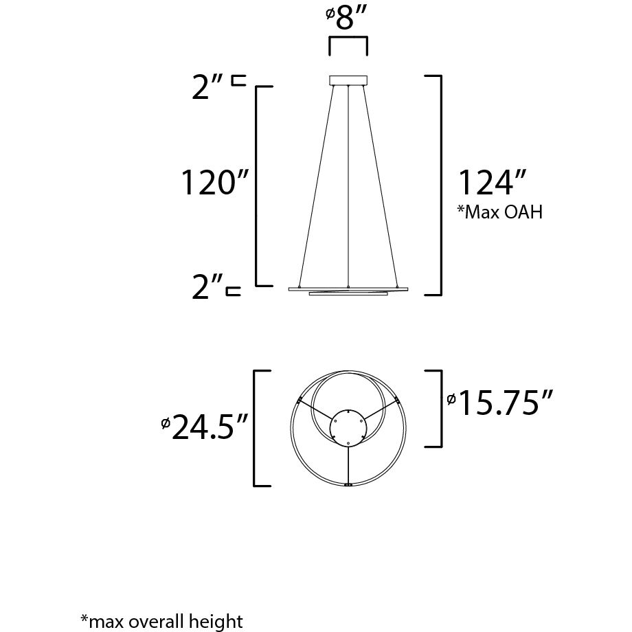 Cycle LED 24.5 inch Matte Silver Entry Foyer Pendant Ceiling Light