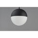 Half Moon LED 11.75 inch Black Single Pendant Ceiling Light