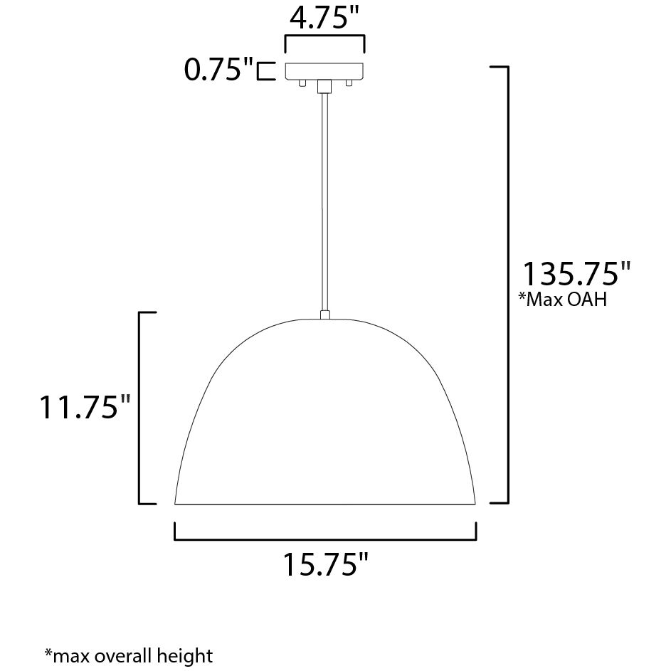 Palla LED 15.75 inch Satin Brass and Coffee Single Pendant Ceiling Light in Satin Brass/Coffee