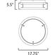 iCorona WiZ LED 17.75 inch Black Flush Mount Ceiling Light