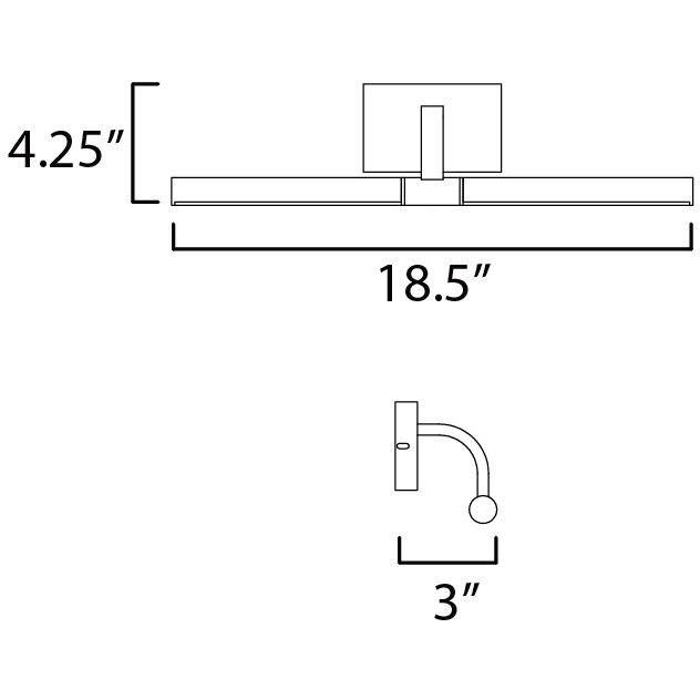 Mona LED 18.5 inch Black ADA Wall Sconce Wall Light