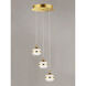 Swank LED 11.75 inch Natural Aged Brass Multi-Light Pendant Ceiling Light