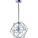 Rubic LED LED 20.5 inch Black and Polished Chrome Single Pendant Ceiling Light