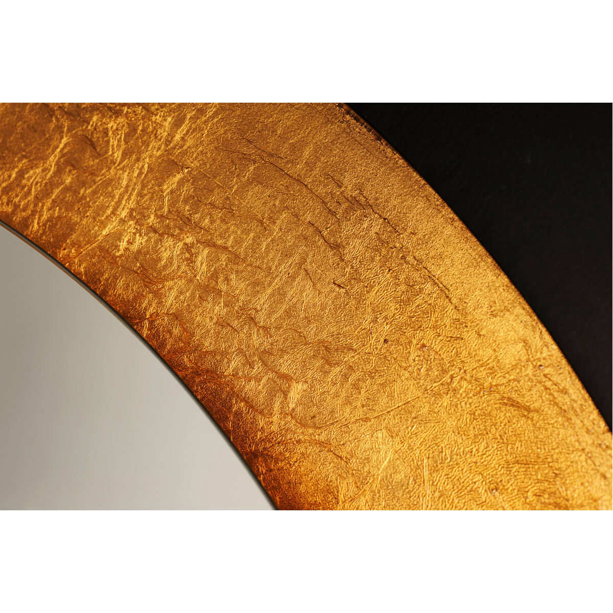 Floating 31.5 X 31.5 inch Gold Leaf and Black LED Wall Mirror