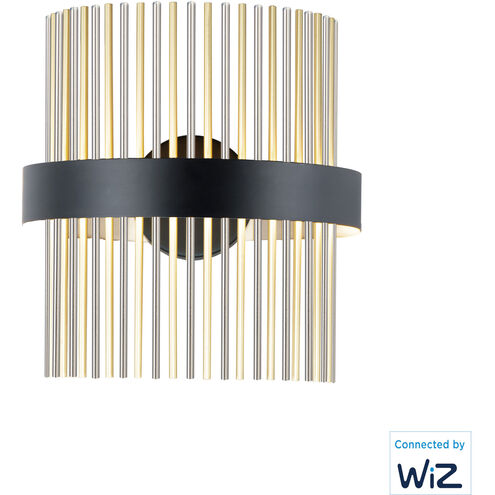 Chimes LED 7 inch Black and Satin Nickel and Satin Brass Wall Sconce Wall Light in Black and Satin Brass and Satin Nickel