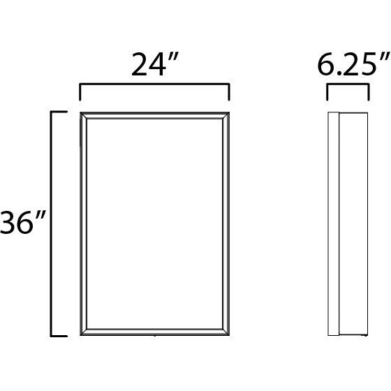 Bevel 36 X 24 inch Satin Nickel LED Wall Mirror