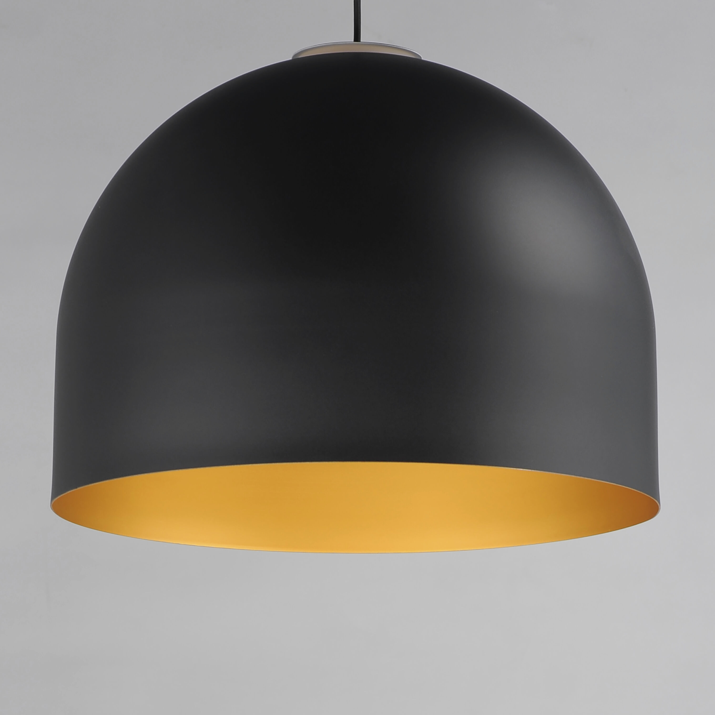 Foster LED 19.75 inch Black with Gold Single Pendant Ceiling Light in Black/Gold