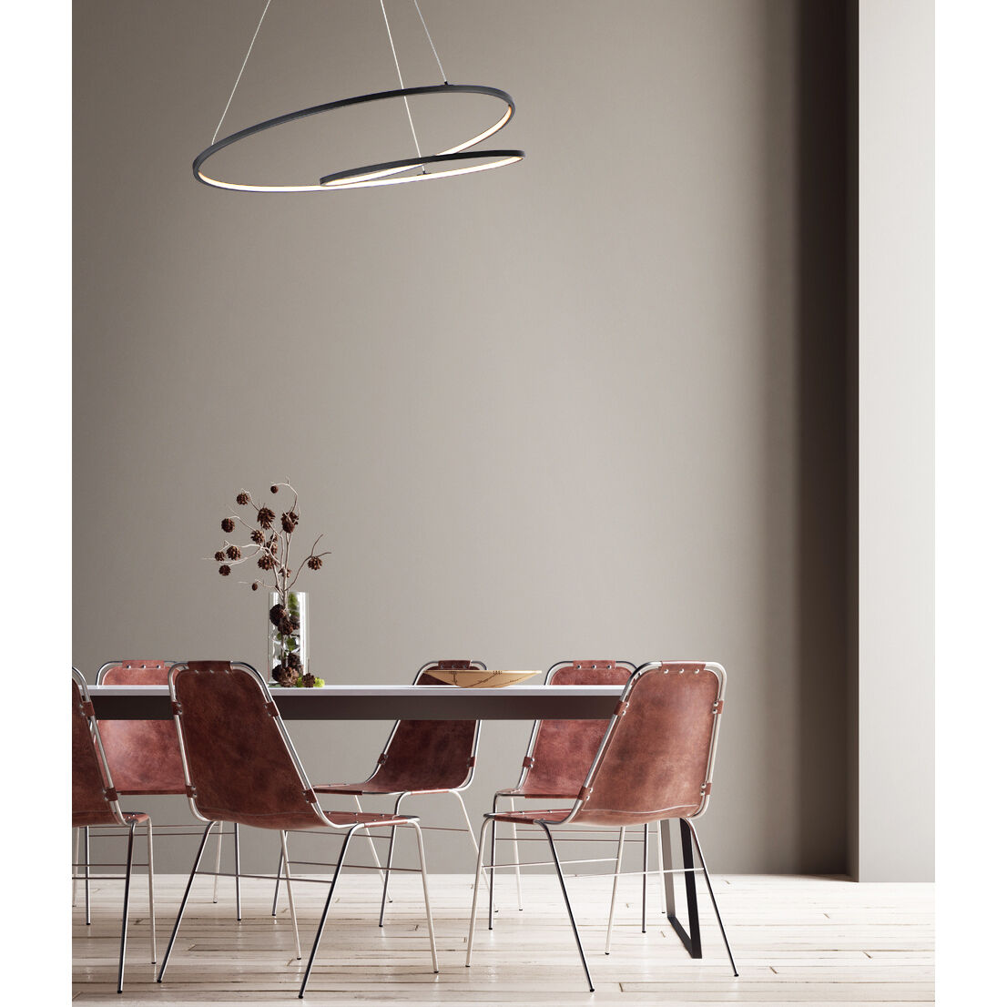 Cycle LED 24.5 inch Black Single Pendant Ceiling Light
