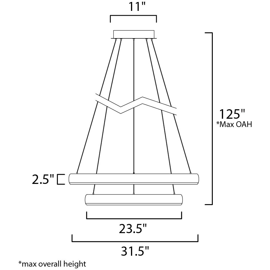 Innertube LED 31.5 inch Satin Nickel Multi-Light Pendant Ceiling Light