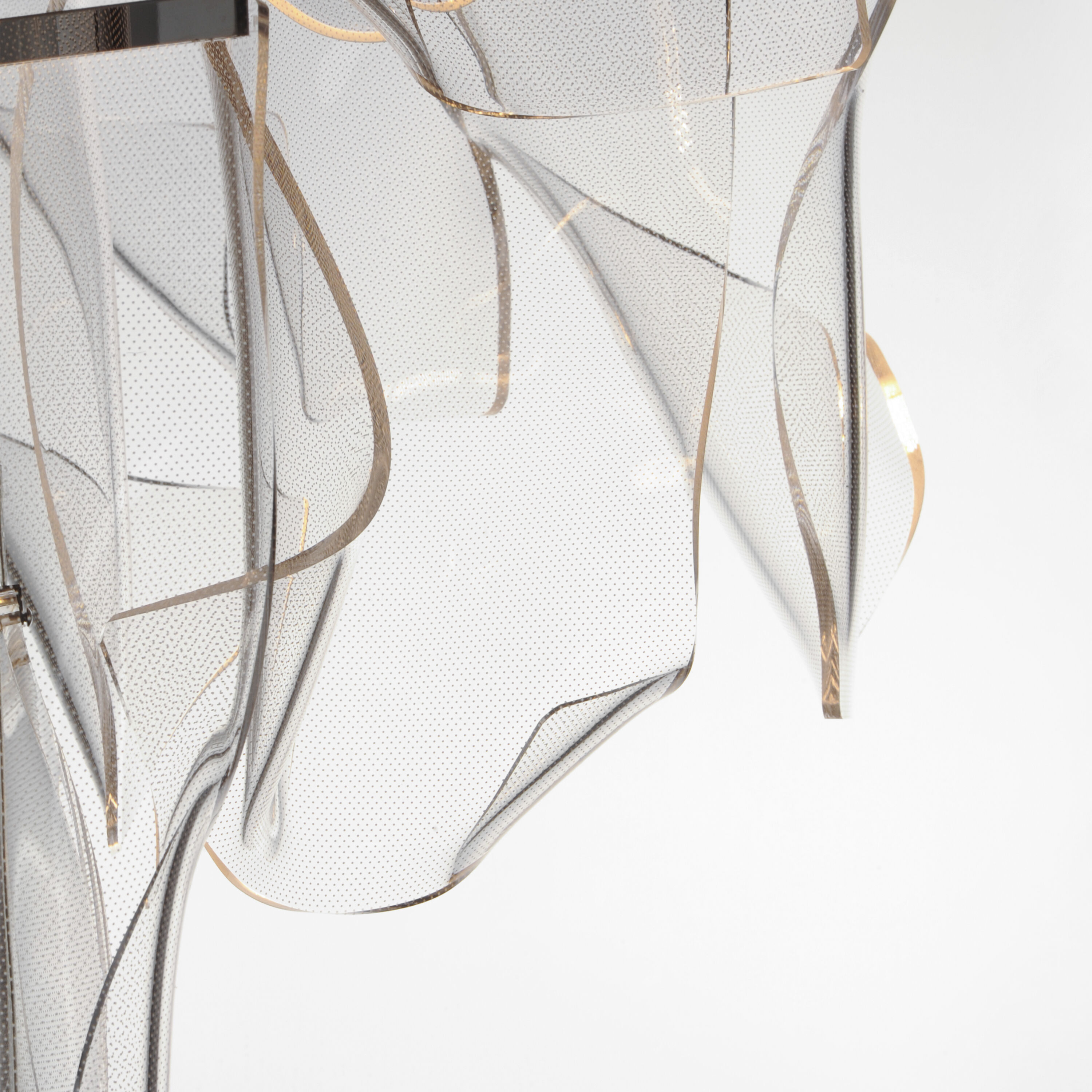 Rinkle LED 36.25 inch Brushed Gunmetal Multi-Light Pendant Ceiling Light in Brushed Champagne